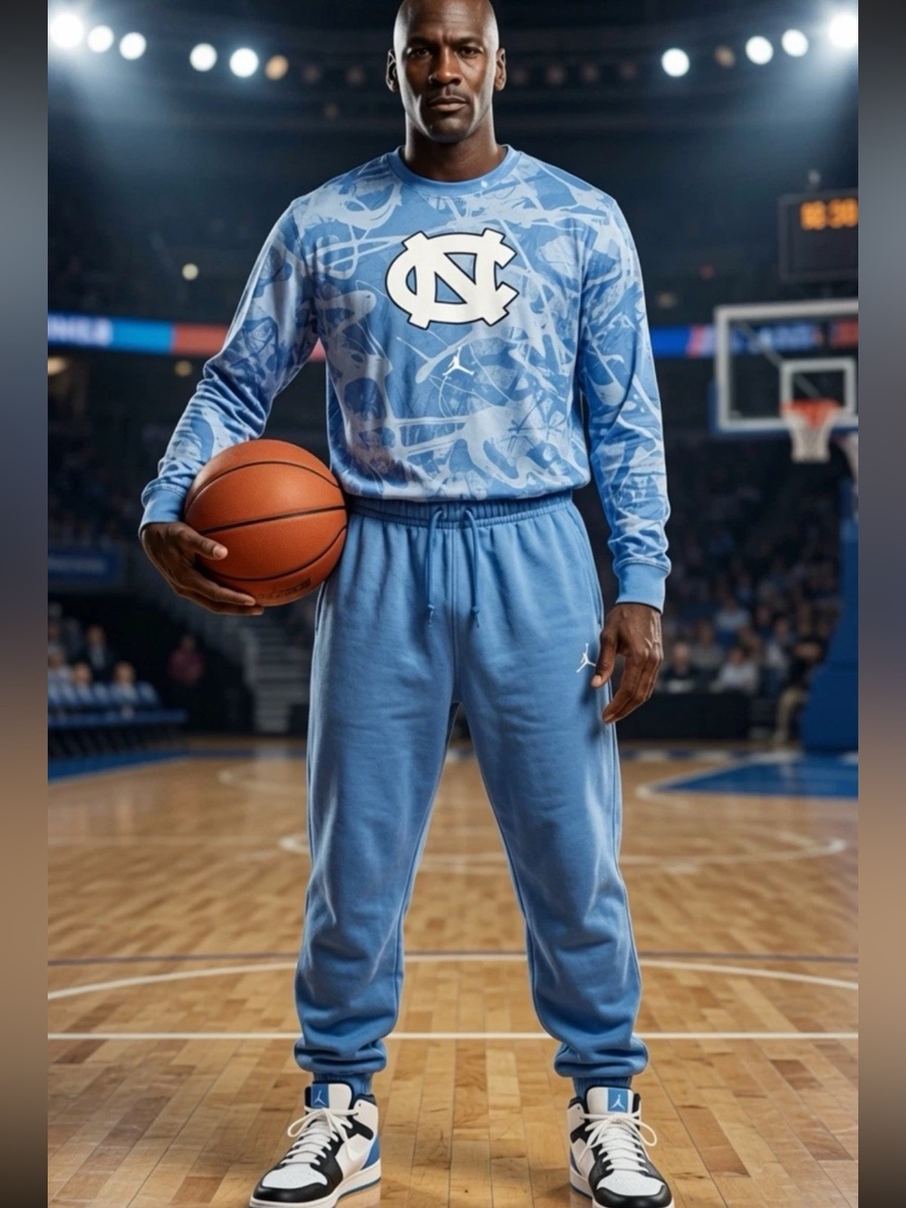 Jordan  Dri Fit UNC North Carolina Tar Heels Long Sleeve Shirt & Joggers Mens .S